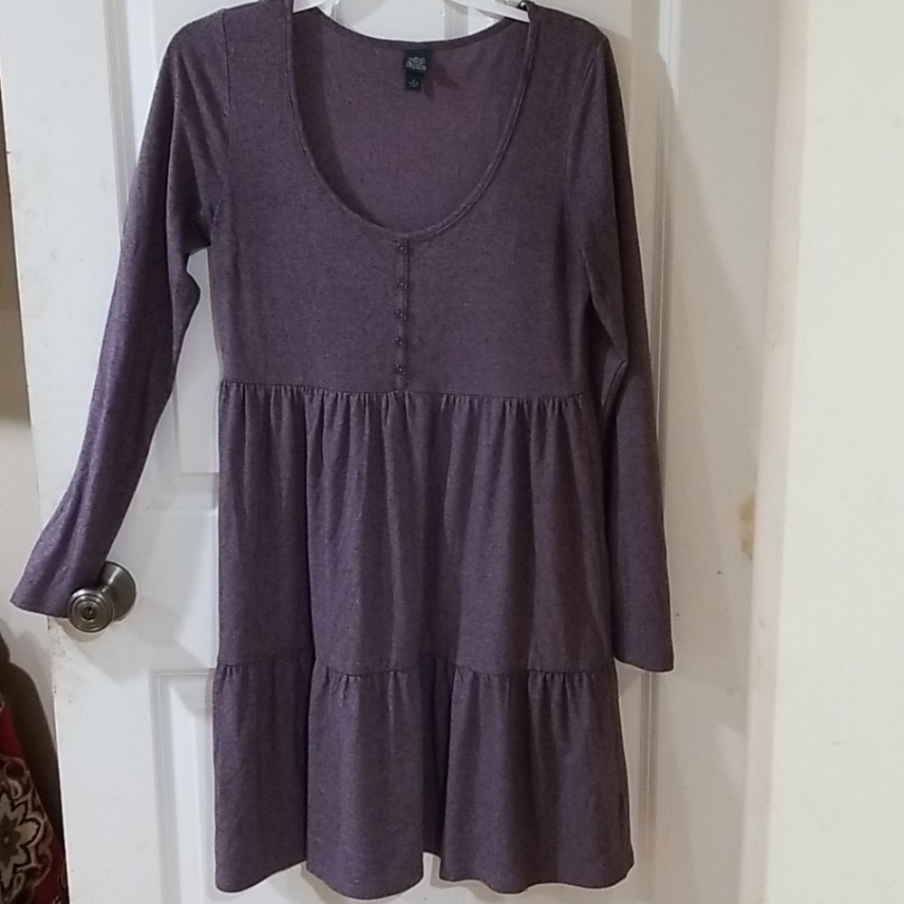 🔮a new day Purple Long Sleeve Ruffle Dress